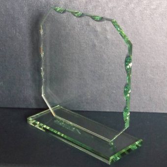 Patterned square glass on stand a