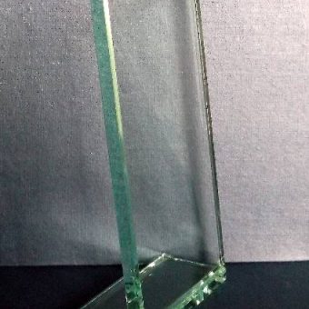 Square glass with backwards facing base a Square glass with backwards facing base a