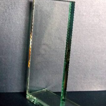 Square glass with backwards facing base b Square glass with backwards facing base b