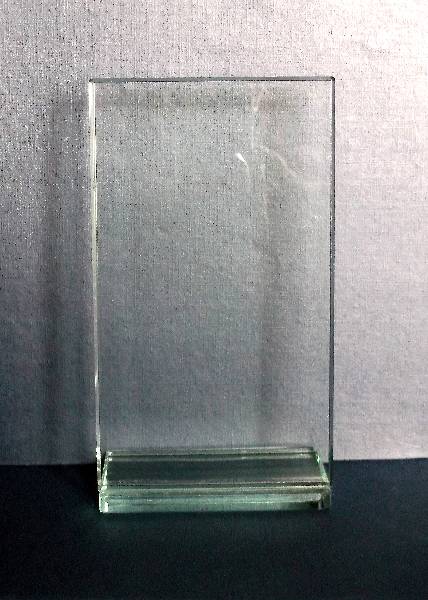 Square glass with backwards facing base Square glass with backwards facing base